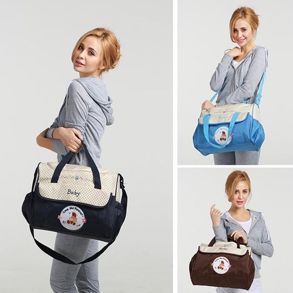 

ready stock]5pcs/set fashion mummy bag multi-function large-capacity waterproof cartoon single shoulder diagonal bag