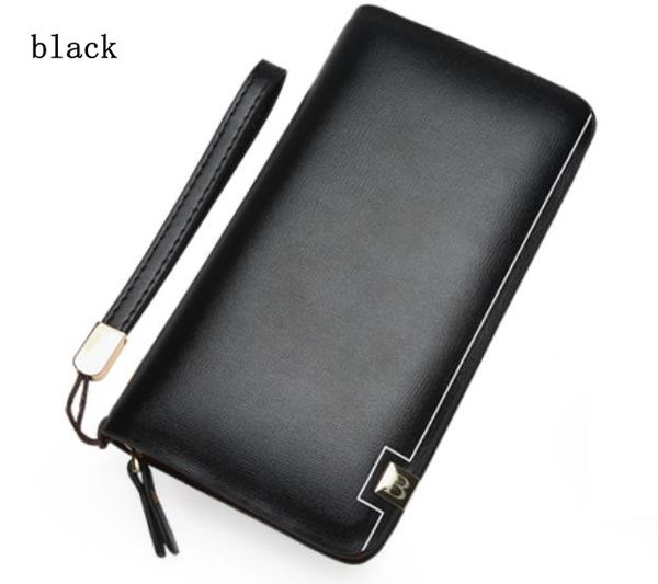 

european and american selling new trendy men's large-capacity clutch bag casual business mobile coin purse multi-card wallet, Red;black