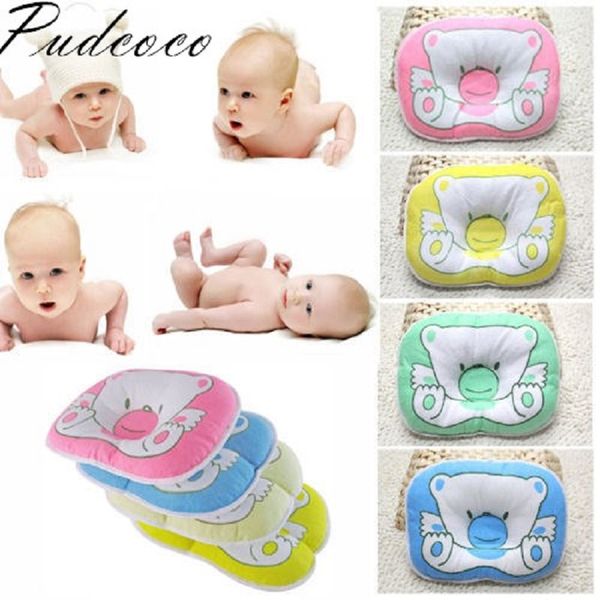 

Pudcoco 2019 Brand New Soft Baby Pillow Infant Toddler Lovely Baby Bedding Bear Print Oval New Arrival