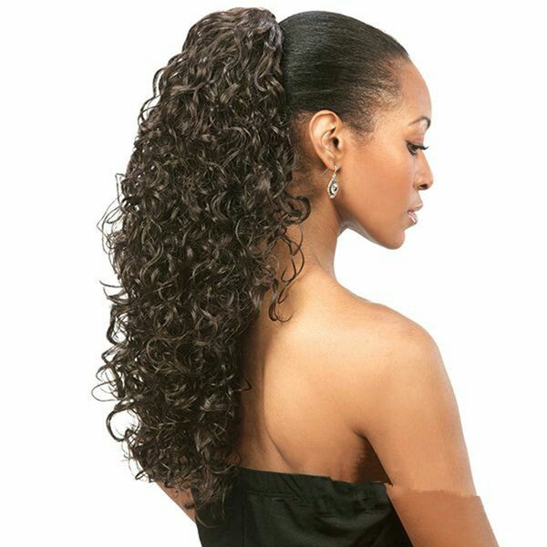 

naturally deep curly ponytail hairpiece drawstring clip in ponytail chignon updo extension kinky pony hair extension curly 160g ship, Black