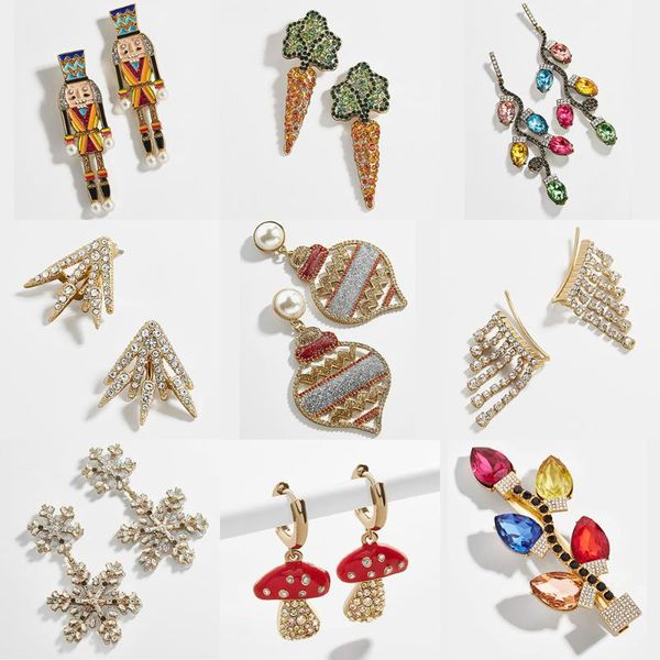 

miwens bauble bar crystal trimmings drop earrings women nutcracker clara ornament dangle earrings charm carrot pendant jewelry, Silver