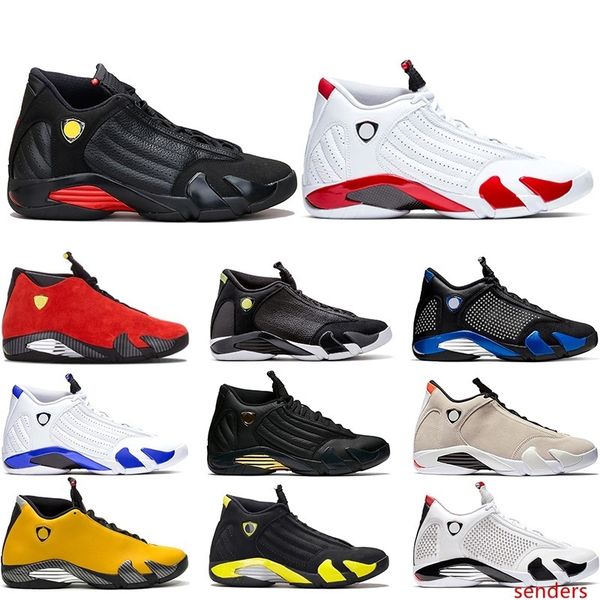 

14 14s hyper royal men basketball shoes candy cane black toe red mens designer sports sneakers size 7-13