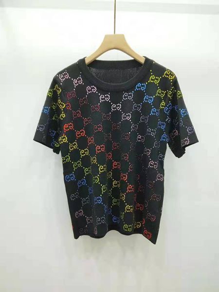 

317 2019 весна лето с круглым вырезом с коротким рукавом с одинаковым стилем свитер м