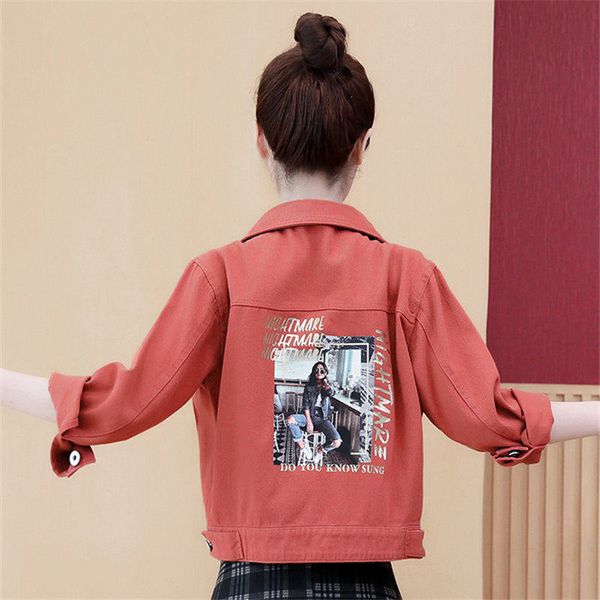 

ms. retro denim clothing jacket female spring and autumn 2020 new hong kong flavor leisure wild loose jacket coat, Black;brown