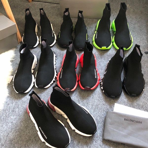 

sock shoes men and women high 2019 autumn fashion men's shoes new elastic trend sports casual shoes tide men martin boots, Black