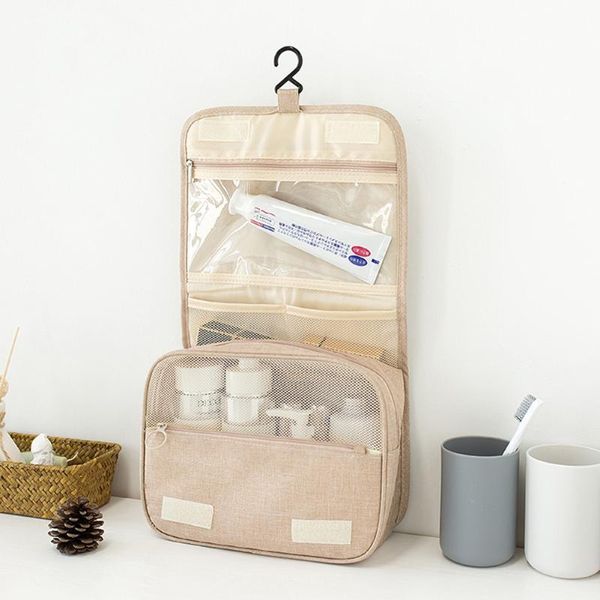 

mini bottle brush convinient travel pouch organizer hanging toiletry large multifunction cosmetic makeup bag with sturdy hook
