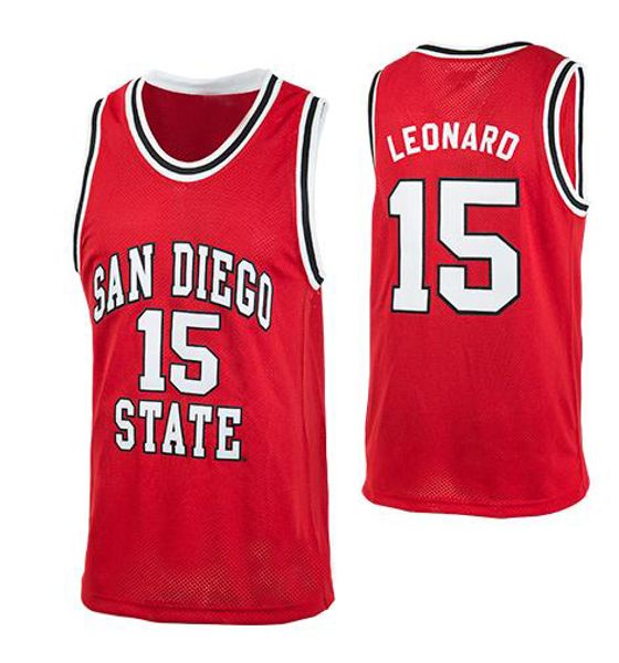 Изготовленные на заказ мужские молодежные женские винтажные баскетбольные майки штата Сан-Диего RED # 15 Kawhi Leonard Aztecs, размер S-4XL или трикотаж с любым именем или номером на заказ