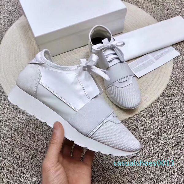 

2018 new designer sneaker man woman leather casual shoes low cut breathable mesh sneaker outdoors shoes us5-11.5, Black