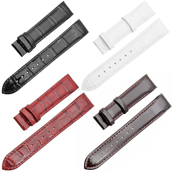 

wuxun genuine leather watch bands strap and folding clasp 18mm for t035210a t035207 women watch watchband diy replace, Black;brown