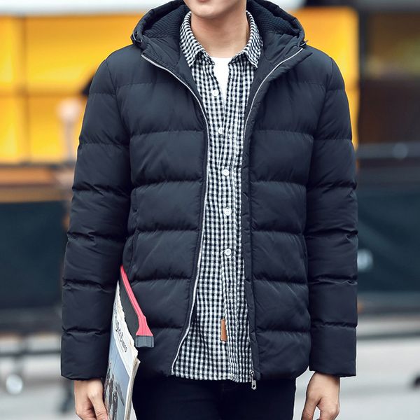 

new casual hooded winter coat men waterproof warm blouson hiver homme, Black