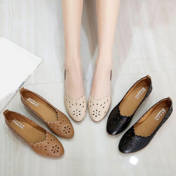 

2020 весна женщина квартиры обувь женщина обувь из натуральной кожи женщины вырез мокасины скольжению на балетки ballerines полосы, Black