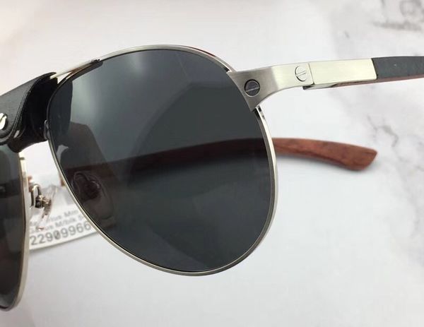 

wholesale-sunglasses frame leather pilots popular vintage wooden legs uv400 lens protection eye classic style with package, White;black