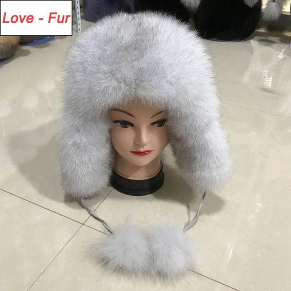 

russia women 100% genuine real fur hat winter ushanka/cossack bomber cap raccoon fur earmuff anti snow wind thick warm caps, Blue;gray