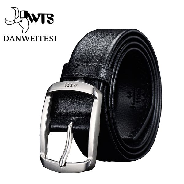 

dwts]men belts leather belt men genuine leather strap luxury pin buckle fashion belt male cummerbunds ceinture homme, Black;brown
