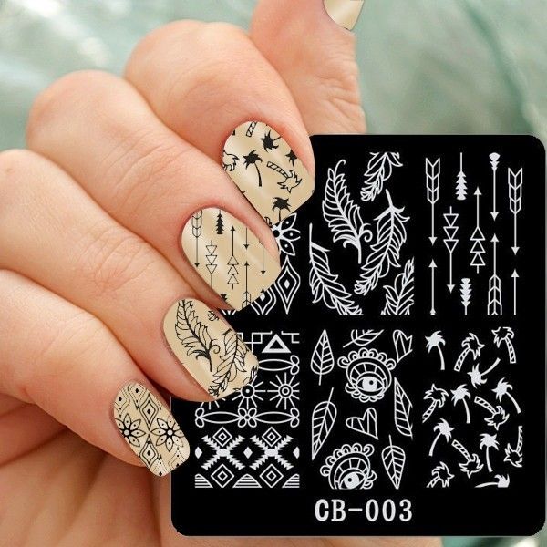 

nail art stamping image plates line patterns stainless steel diy stamping template nail stamping plates manicure s, White