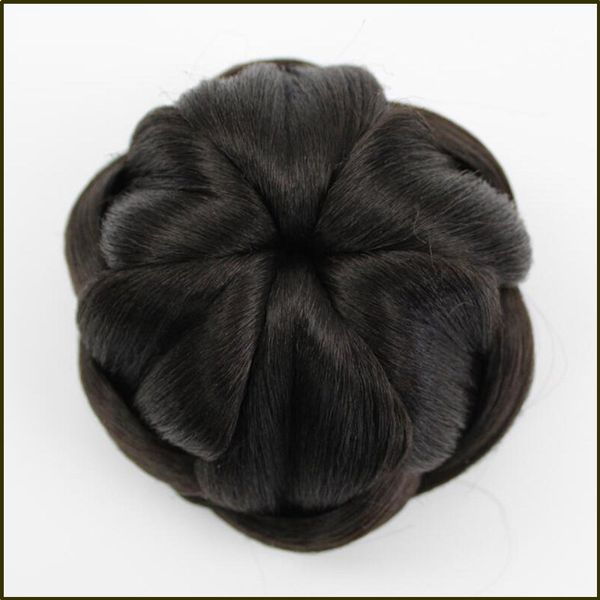 Synthetic Hair Braided Chignon Clip In Hair Bun Womens Donut