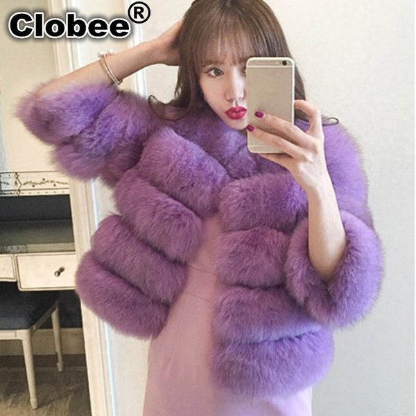 

6xl 2019 2019 women fur coat high-winter faux patchwork fur short coat female winter warm jacket parka v148, Black