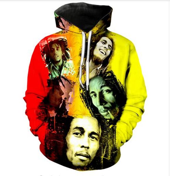 

bob singer marley reggae hoodies men women long sleeve all over printed pullover hoody casual 3d sweatshirt plus size lms025, Black