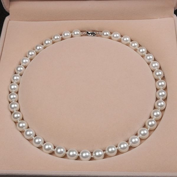 

selling 10mm natural shell pearl necklace 18, Silver