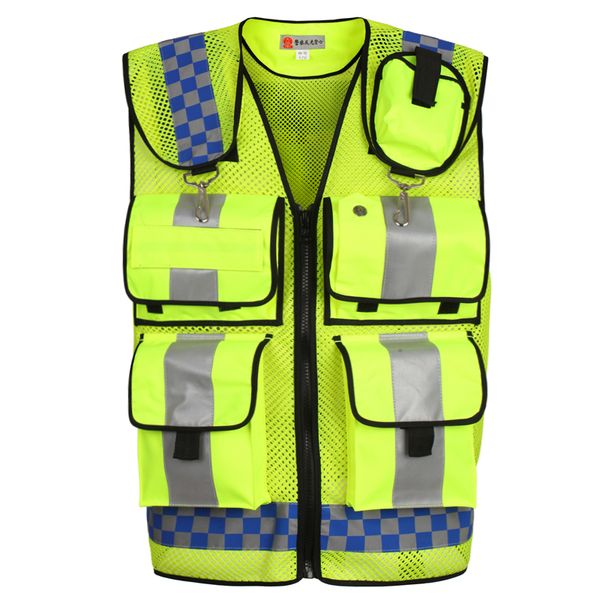 

police vests safety reflective signal work clothes construction grid vest high visibility jacket safety protective clothing