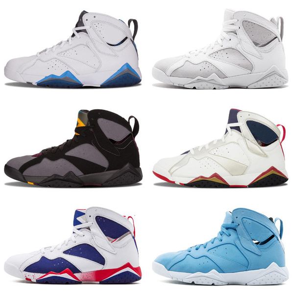 

jumpman 7 7s men kids basketball shoes raptor guyz hares olympic bordeaux gg cardinal raptor french blue citrus mens sports sneakers, Black