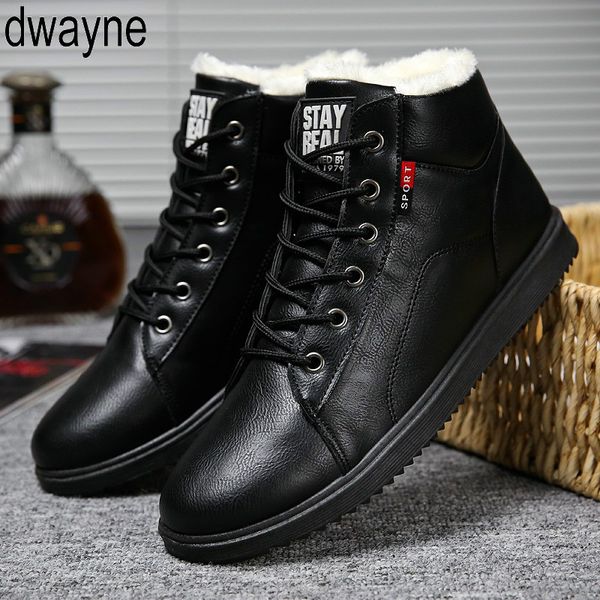 

ankle boots men black large siae 6-11.5 winter boots men shoes warm fur snow wear-resistant male tennis yhn7