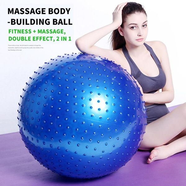 

65cm sports yoga ball bola pilates thickened fitness ball explosion-proof gym balance fitball with thorn massage with air pump qsblg