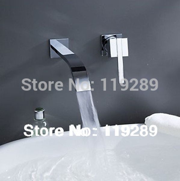 

polished chrome single lever two holes wall mounted bathroom basin faucet.bathroom basin sink mixer tap krlt-010
