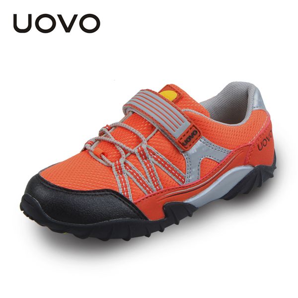 

uovo spring autumn kids sport boys running hook and loop toddler boy shoes breathable casual sneakers 26#-35# y190525, Black;red