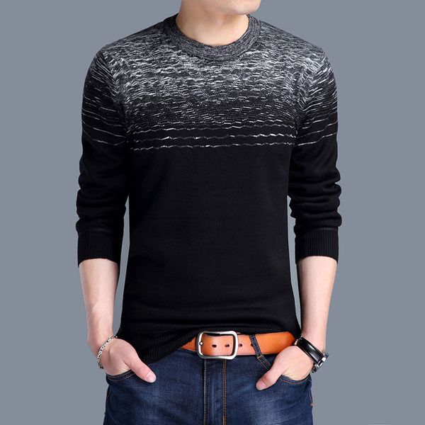 

mens wear slim fit knitwear designer pullover striped men sweater dress thick winter warm jersey knitted sweaters, White;black