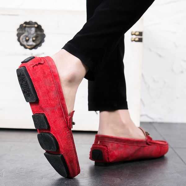 

shoes comfortable men's leather italy high-quality formal oxford casual slippers natural winter warm non-slip waterproof, Black