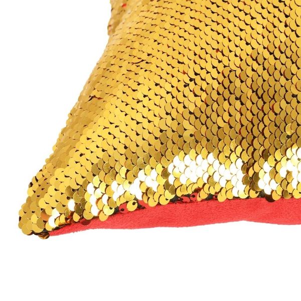 

set of pillows with sequins 2 pcs 45x45 cm red and gold other home textile
