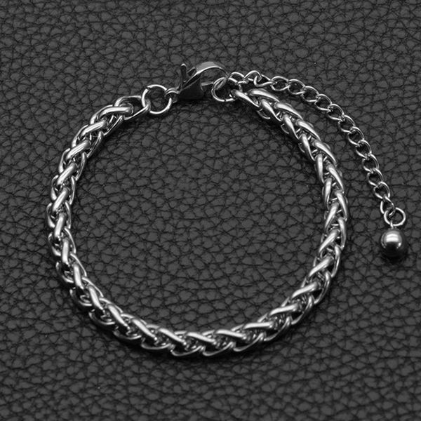 

stainless steel bead silver bracelet mens chain on hand charm gold chain bracelets black gifts for man accessories punk hip hop