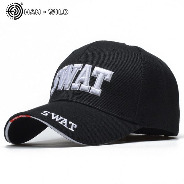 

[han wild] 2020 tactical cap mens baseball cap brand swat cap swat hat snapback caps cotton adjustable gorras planas man, Black;white