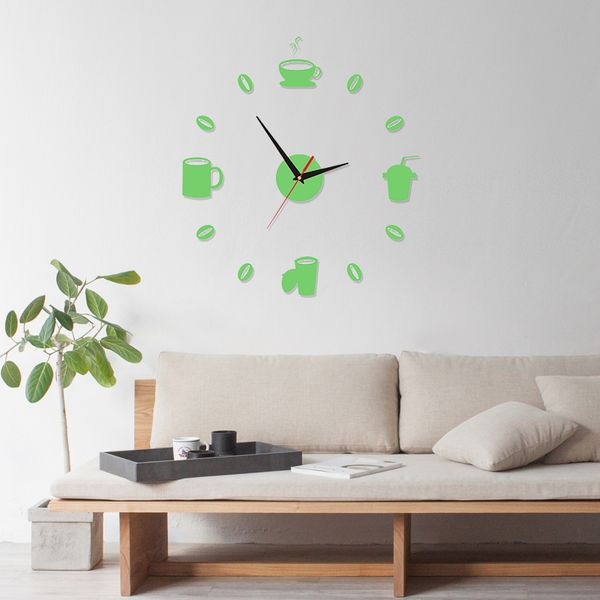 

diy 12v digital large wall clock home decoration mirror wall clock sticker vinyl modern design clock on the wall for living room