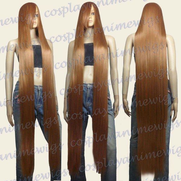 

150cm light brown heat styleable extra long cosplay wigs 81_llb, Black;brown