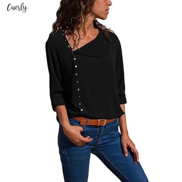 

women blouse shirt long sleeve korean fashion new arrival 2020 autumn office ladies blouses work black button female, White