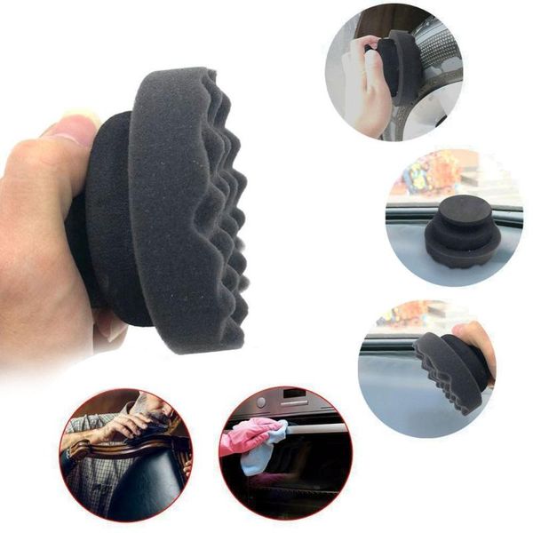 

wave waxing sponge type tire dressing applicator tools hex grip applicator handheld tire waxing sponge car accessories