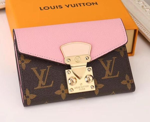 

2019 new bag plaid pattern women wallet men luxury de igner wallet with box, Red;black