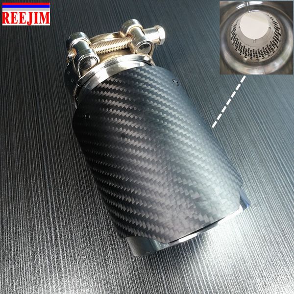 

grade carbon fiber akrapovic exhaust tip muffler tip with inside mesh car-styling