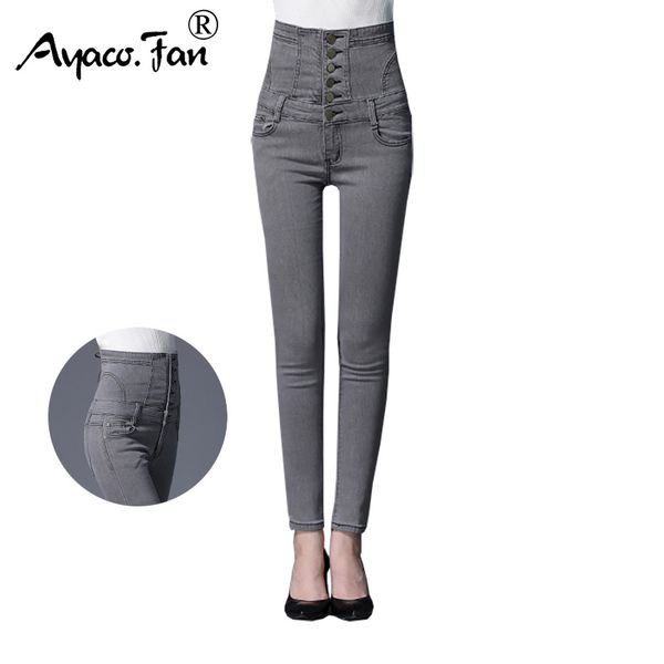 

women's jeans plus size 6xl 2021 bodycon skinny denim long pencil pants slim woman camisa feminina lady elastic fat trousers, Blue
