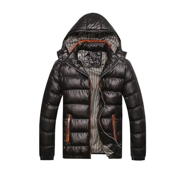 

men's winter warm parkas jackets mens new fashion casual straight large size solid jcakets cotton coat jackets, Tan;black