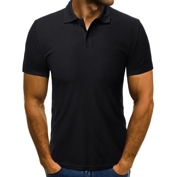 

men's polos 2021 shirts men cotton short sleeve business casual solid summer sport golf tennis black, White;black