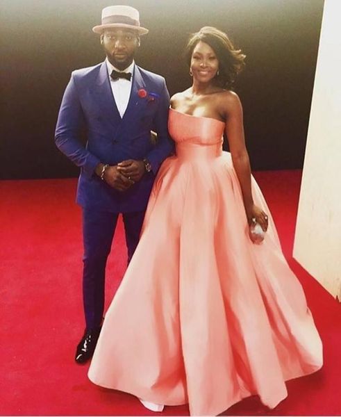 

simple coral satin prom dresses strapless formal evening gowns a line red carpet pageant party gowns custom, Black