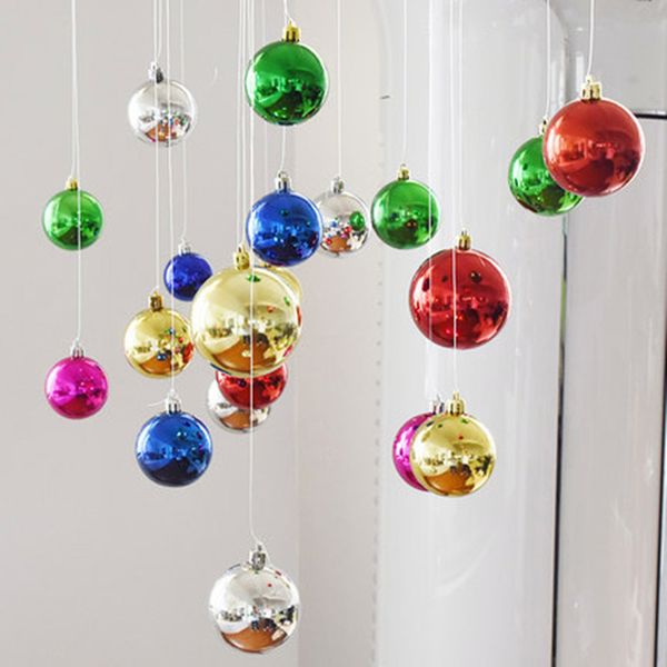 

6pc colorful modern christmas tree ball hanging baubles decoration for xmas party new year ornament home decoration supplies 6z
