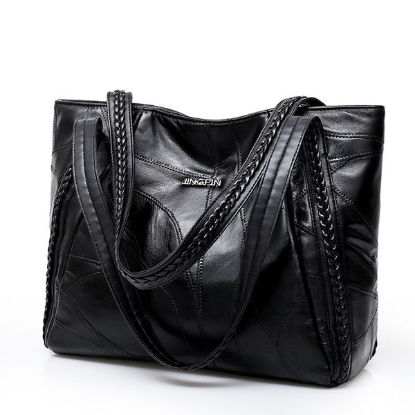 

women tote bag genuine sheepskin patchwork casual hand bags big capacity woman shoulder bag large ladies shopping bags 2019