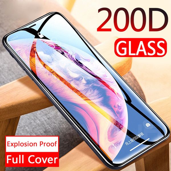 

vidrio protector curvado 200d para iphone 11 11 pro x xs max xr película protectora de pantalla templada iphone 11