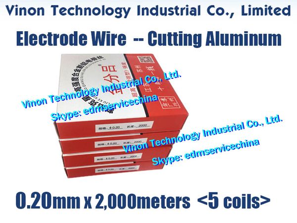 (5 bobinas / lote) 0,18 / 0,20mm * 2000metros EDM liga eletrodo fio de alta resistência especialmente para cortar peças de alumínio HS-WEDM