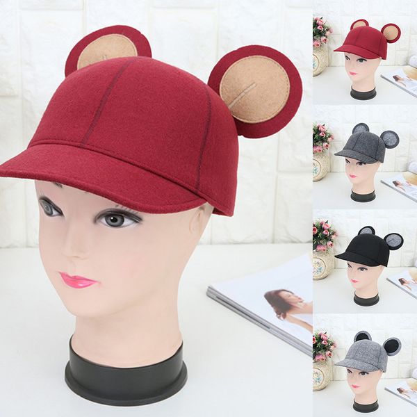 

women's warmer wool felt outback hat cute girls cap ear design gorras para hombre casquette homme, Blue;gray