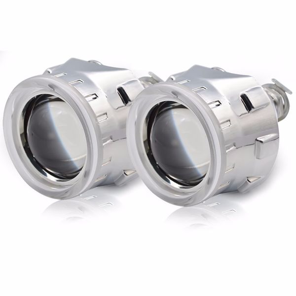 

safego h1 h7 h4 mini 2.5 inch bixenon projector lenses mask shroud double angel eyes car hid headlight projector kit lens